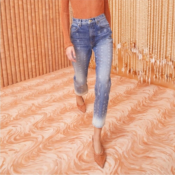 Ulla‎ Johnson Agnes Jean in Etched Arashi Size 30 Straight Leg Butterfly Boho - Picture 1 of 16